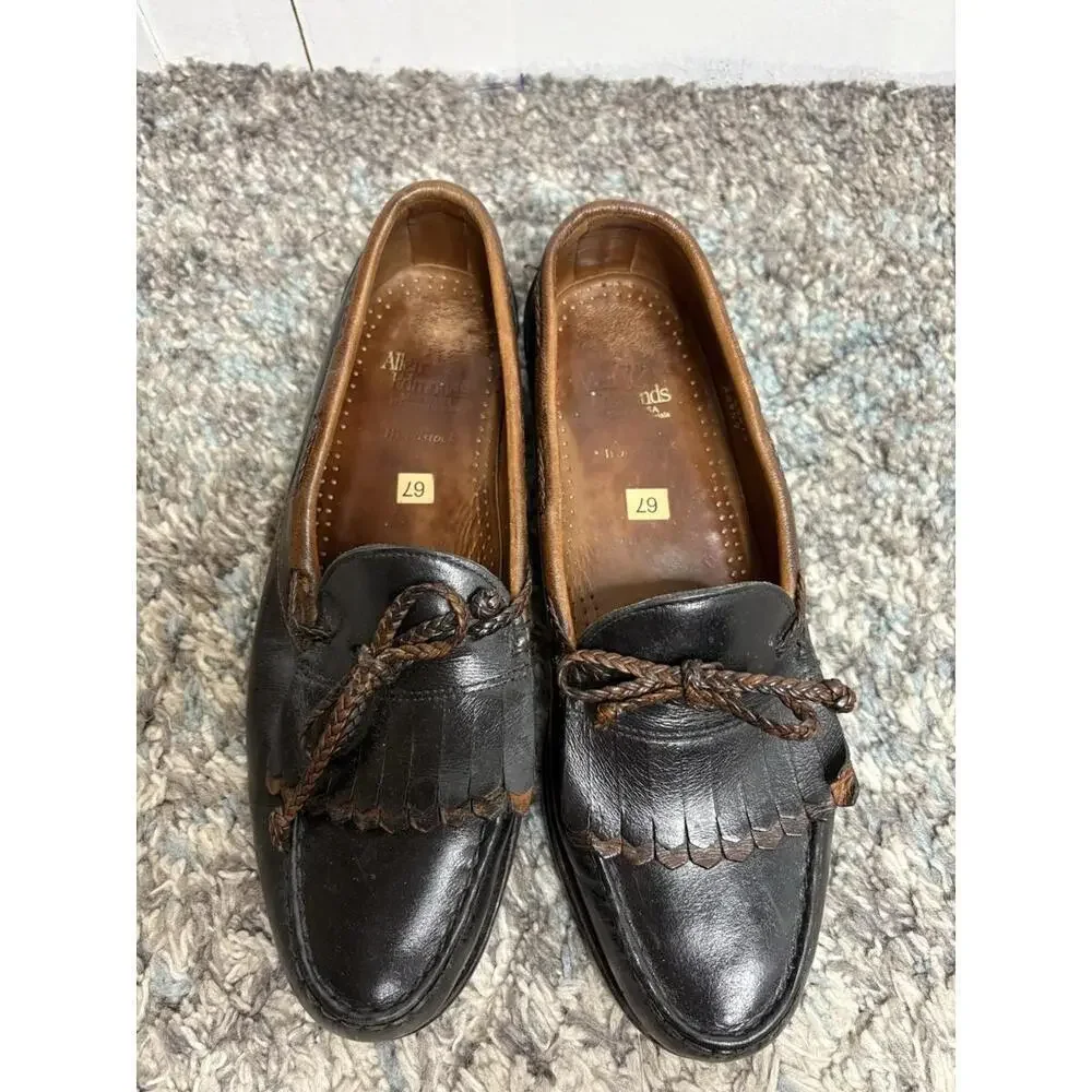 Allen Edmonds Shoes Mens 10.5 Woodstock Penny Loafers Leather Kiltie Braided Tie